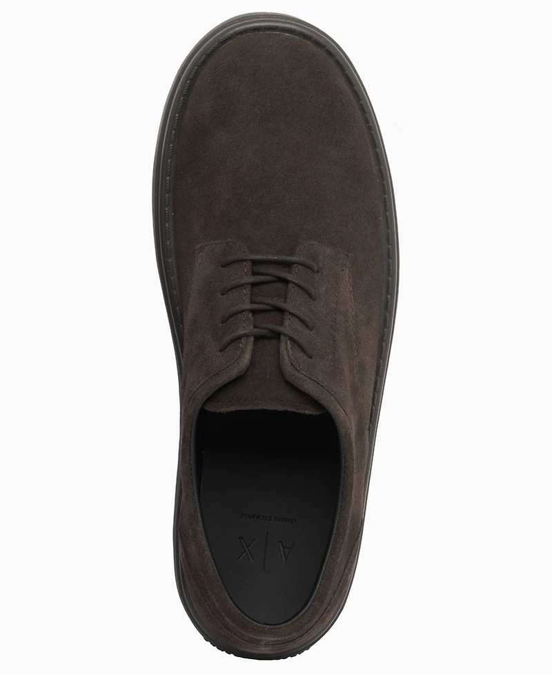 A|X Armani Exchange Men's Alex Suede Lace-up Round-Toe Oxford