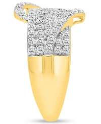 Forever Grown Diamonds Lab-Grown Diamond Crossover Statement Ring (1 ct. t.w.) Sterling Silver (Also 14k Gold-Plated Silver)