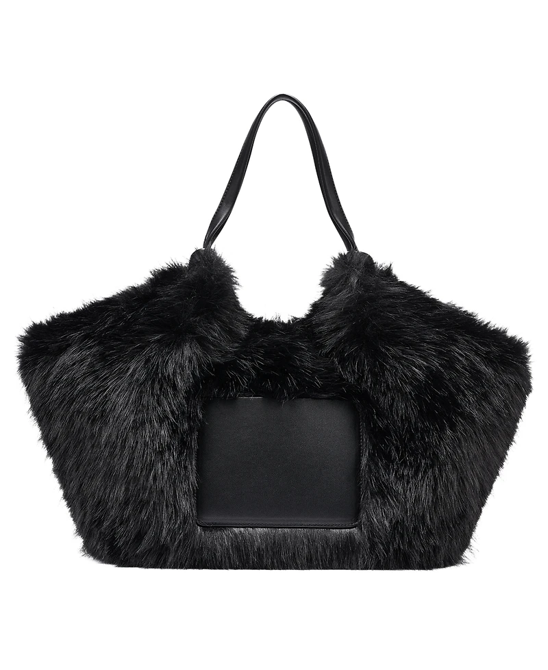 Dkny Paula Faux Fur Laptop-Compatible Tote