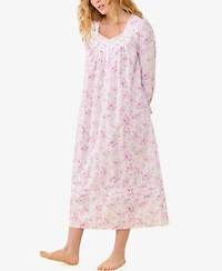 Eileen West Women's Antique Rose Long-Sleeve Floral-Print Nightgown