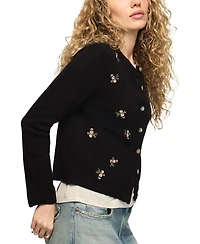 Lucky Brand Women's Floral-Embroidered Long-Sleeve Cardigan