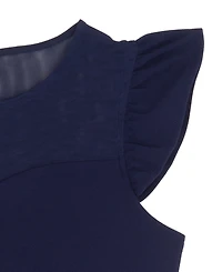 Rare Editions Girls' 4-16 Scuba Crepe Flutter-Sleeve Dress