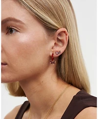 Fable England Hera Butterfly Charm Hoop Earrings in Gold