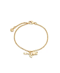 Fable England Ivy and Pearl T-Bar Bracelet in Gold