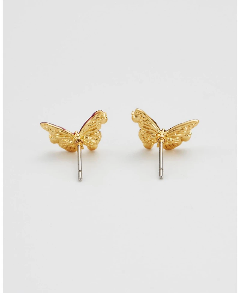 Fable England Eve Butterfly Stud Earrings in Gold