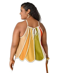 Ashley Stewart Plus Striped Halter Swing Top