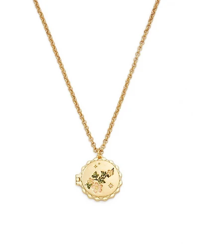 Fable England Ivy Blossom Locket Necklace in Gold