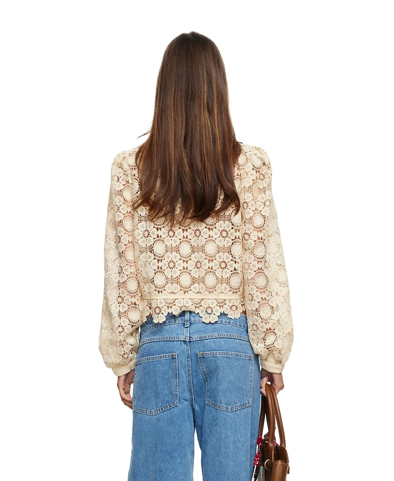 Lioness Women's Overtime Ruffle Mock Neck Blouse