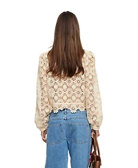 Lioness Women's Overtime Ruffle Mock Neck Blouse