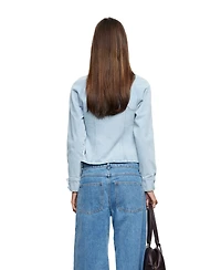 Lioness Women's Form Denim Cropped Double-Breasted Jacket
