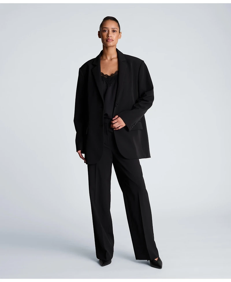 Kenneth Cole Women's Luxe Stretch Twill Two-Button Boyfriend Blazer