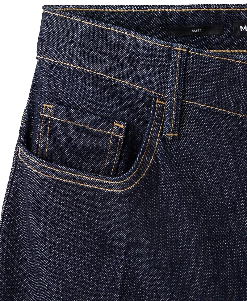 Mango Women's Elise High-Waisted Wide-Leg Jeans