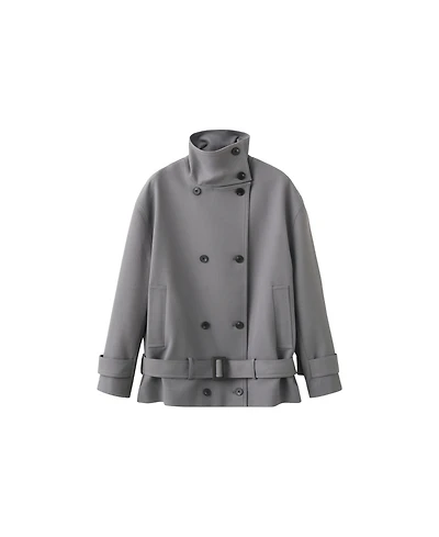 Mango Women's Dario Funnel Neck Belted Trench Coat