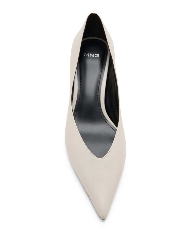 Mango Women's Kitten Heel Pointed-Toe Faux Leather Pumps