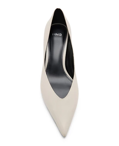 Mango Women's Kitten Heel Pointed-Toe Faux Leather Pumps