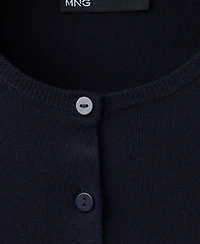 Mango Women's Knitted Button Crew-Neck Cardigan