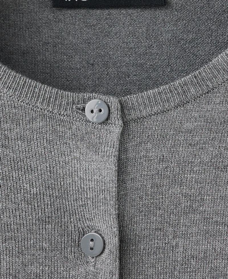 Mango Women's Knitted Button Crew-Neck Cardigan