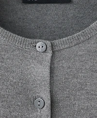 Mango Women's Knitted Button Crew-Neck Cardigan