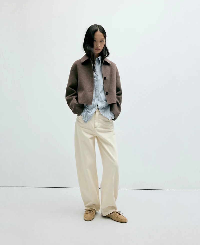Mango Women's Wool-Blend Cropped Jacket
