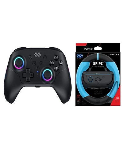 Gg Gear Gripz Wireless Racing Wheel and Controller Bundle for Nintendo Switch 2, Nintendo Switch, Pc, and Android