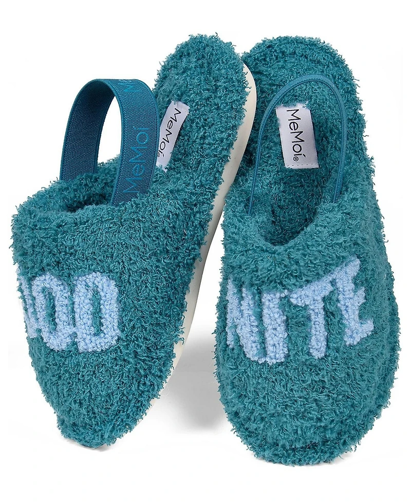 Memoi Kids Boy Good Nite Fluffy Faux Sherpa Slippers Scuff