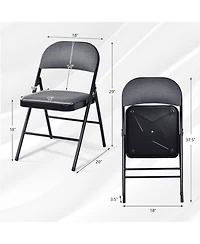 Gouun Set of 2 Folding Chairs with Padded Seat and Fabric Backrest