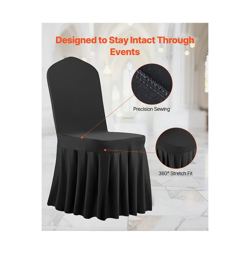 Slickblue 30 Pack Polyester Spandex Chair Covers, Stretch Fit Slipcovers for Wedding Reception Chairs