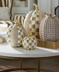 MacKenzie-Childs Mocha Check Mini Pumpkin