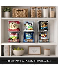 Sorbus 4 Pack Clear Stackable Open Front Snack Organizer Bins