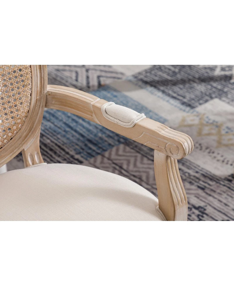 Streamdale Furniture French Vintage Upholstered Fabric Dining Armchair, Set of 2