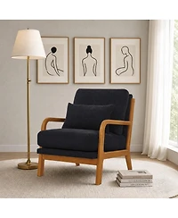 Streamdale Furniture Modern Solid Wood Accent Chair with Nubby Upholstery