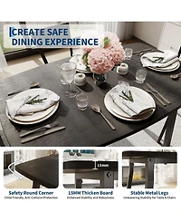 gaomon Dining Table Set for 4 with Trapezoid Back Chairs, 5 Piece 43 Inch Kitchen Table and Chairs Set of 4, Space Saving Square Dining Room Table Set