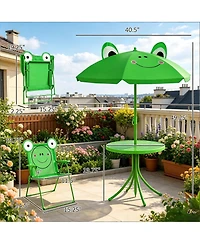 Mountaintop Kids Table and Chair Set, Outdoor Folding Garden Furniture, Picnic Table for Patio Backyard