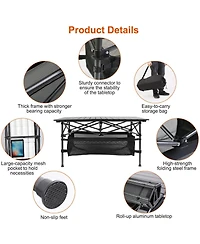 Mountaintop 1Pc Folding Camping Table Portable Aluminum Roll-up Picnic Bbq Desk with Carrying Bag Heavy Duty Outdoor Beach Backyard Party Patio