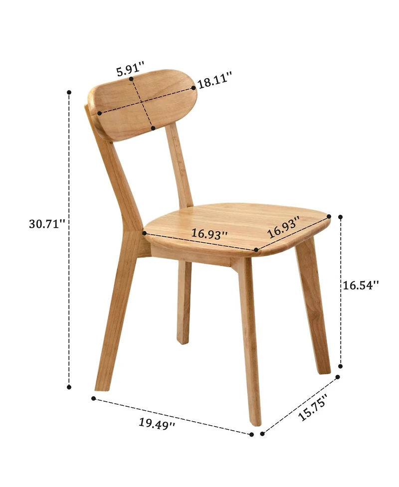Rainsken Modern Dining Chairs Set of 2, Adjustable Foot Pads, Stable Reinforced Design, with Curved Backrest,for Room, Study, Cafe