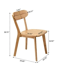 Rainsken Modern Dining Chairs Set of 2, Adjustable Foot Pads, Stable Reinforced Design, with Curved Backrest,for Room, Study, Cafe