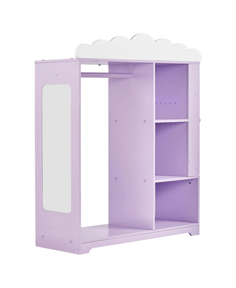 Gouun Kids Dress Up Storage Armoire with Jewelry Cabinet and Two Play Mirrors