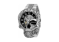 Invicta Artist 31907 Men's 50.5mm Automatic Watch - Black and Silver Dial, Stainless Steel Bracelet