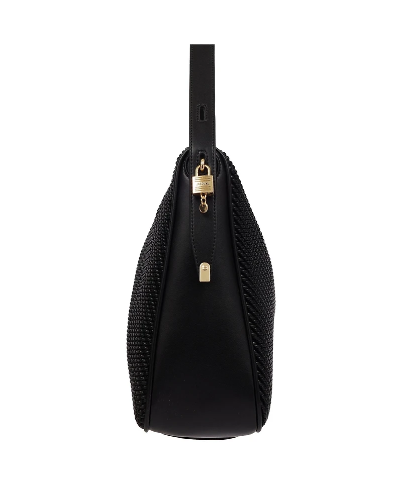 Jason Wu Haywood Double Zip Hobo Bag with 3D Rope Pleated Detail