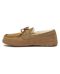Lands' End Men's Fuzzy Lined Lace Up Moccasin Slippers