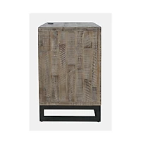 Jofran Modern Coastal 25" Distressed Solid Wood Nightstand with Usb Charging