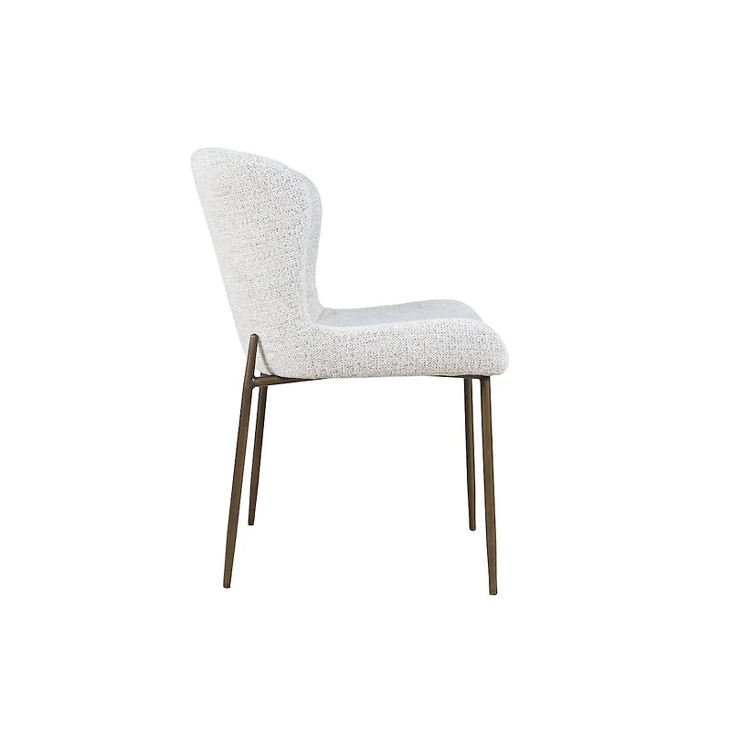 Jofran Upholstered Dining Chair with Performance Fabric and Antique Brass Legs-Set of 2