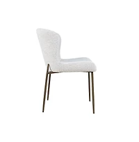 Jofran Upholstered Dining Chair with Performance Fabric and Antique Brass Legs-Set of 2