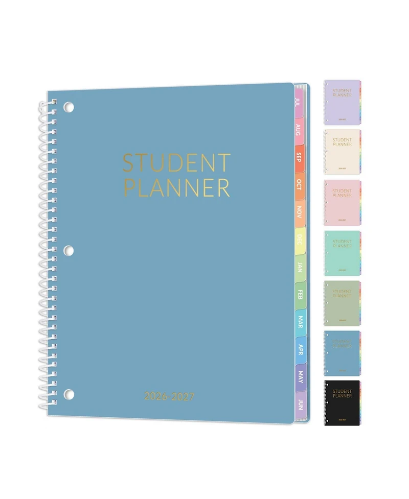 Danrong Student Planner Academic Weekly Monthly Plan Book School Lesson Organizer with Bookmark Tabs 3 Hole Punched