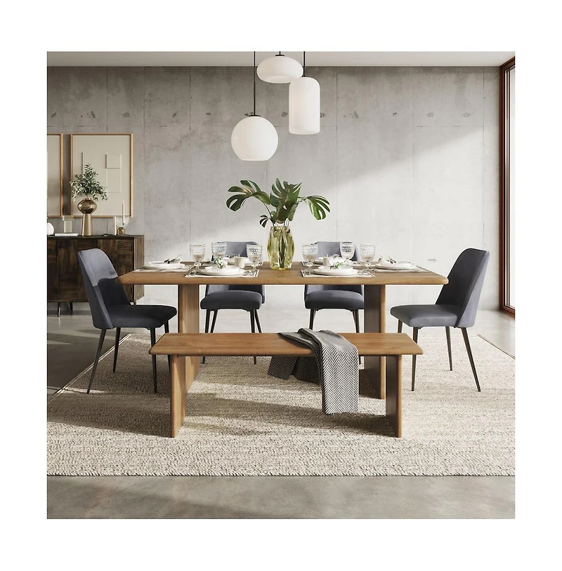 Maddox Mid-Century Modern Faux Leather Upholstered Dining Chair (Set of 2)