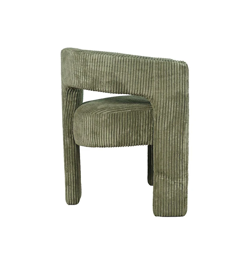 Jofran Bowen Modern Three-Leg Upholstered Accent Dining Armchair with Corduroy Fabric