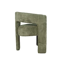 Jofran Bowen Modern Three-Leg Upholstered Accent Dining Armchair with Corduroy Fabric