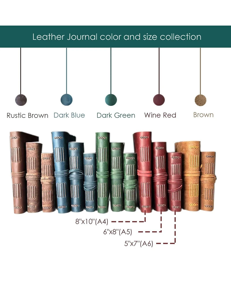 Danrong Genuine Leather Journal Notebook Lined Pages Multipurpose Travel Writing Diary Gift