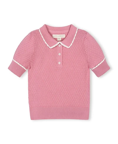 Hope & Henry Little and Big Girl's (Xxs-l) Organic Peter Pan Collar Sweater Polo