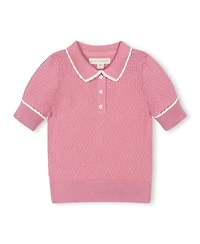 Hope & Henry Little and Big Girl's (Xxs-l) Organic Peter Pan Collar Sweater Polo